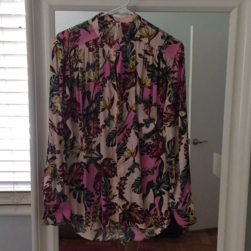 Free people floral print blouse